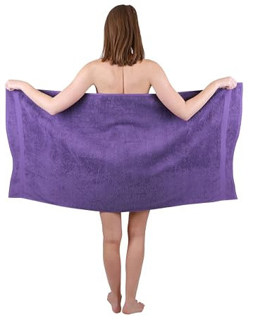 Betz Strandtuch Duschtuch Größe 70x140 cm Duschhandtuch Badetuch Strandtücher Handtuch Premium 100% Baumwolle Farbe lila