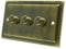 AET VAB3GDIM40 Victorian Antique Brass 400W-10 Amp Triple 3-Gang 2 Way 400W Light Dimmer Switch, 400 W, 240 V