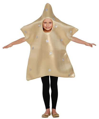 HENBRANDT Children’s Christmas Star Costume Gold Star Xmas Fancy Dress Outfit Nativity Play Pantomime Christmas Fancy Dress for Boys and Girls