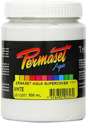 Permaset Aqua - Tinta para serigrafía textil (300 ml, ecológico, tinta blanca)