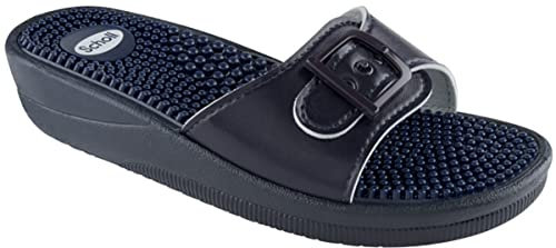 Scholl New Massage, Sandali Donna, Blu, 42 EU