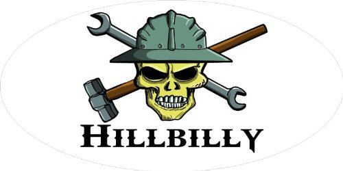 Ritrama Indigos UG Auto Aufkleber 3 - Hillbilly Skull Hard Hat Helmet Stickers 38mmx76mm H330