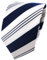 TigerTie Designer Krawatte in blau dunkelblau weiß silber gestreift