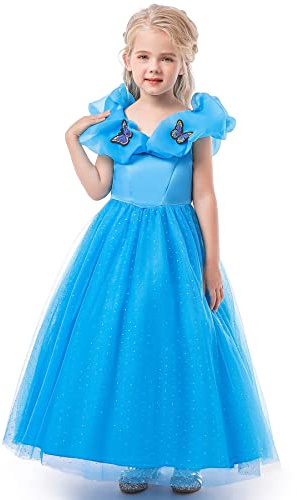ELSA & ANNA Robe de Princesse pour Filles - Déguisement Reine des Neiges pour Filles - Robe de Princesse pour Fêtes, Anniversaires, Déguisements & Halloween - 2-3 ans