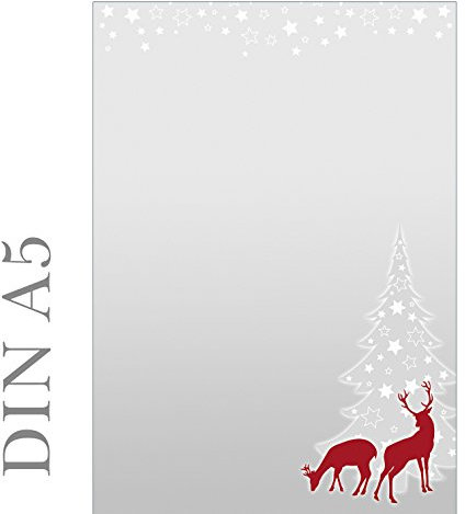 Briefpapier Motivpapier weihnachtliches Wild rot 50 Blatt DIN A5 90 g/m² ACHTUNG DIN A5 5882-A5