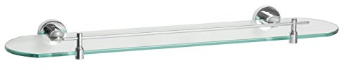 Bisk zusammengestellt Serie Regal, satiniert und Hartglas, Chrom, 52.5 x 15,5 x 4,5 cm