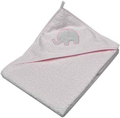 Asmi Kapuzenbadetuch Baby Badetuch Elefant (Zartrosa)