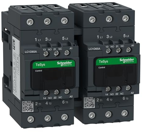Schneider Electric LC2D65AF7 Contactor 65A 110V, Tesys D Reversing Contactor - 3P(3 No) - Ac-3 - <= 440 V 65 A - 110 V Ac Coil