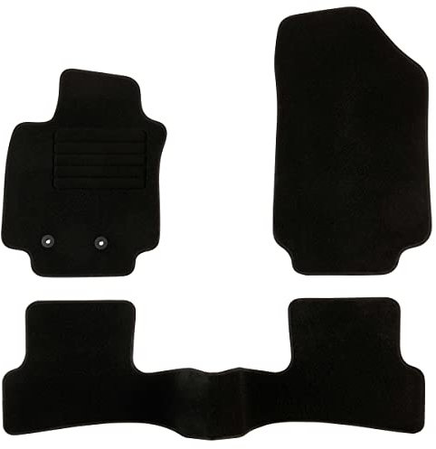 DBS 1763304 Autofußmatte - nach Maß - 3-teilig - Anti Rutsch - schwarzer Nadelfilz 900g/m² - Velours Fertigung - Sortiment Star