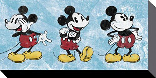 1art1 Micky Maus Poster Squeaky Chic Triptych Bilder Leinwand-Bild Auf Keilrahmen | XXL-Wandbild Poster Kunstdruck Als Leinwandbild 100x50 cm