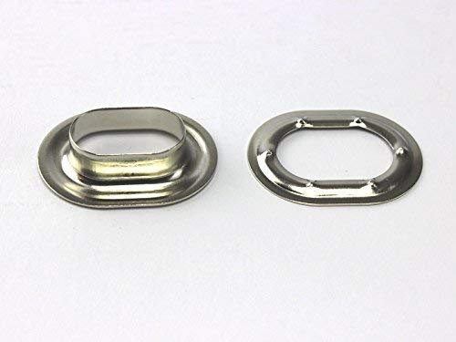 20 x Oval Ösen 22,5 x 13,5 mm Messing Nickel rostfrei Planenösen für Boot Plane