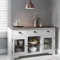 Noa and Nani Canterbury Sideboard With Glass Doors In White and Dark Pine