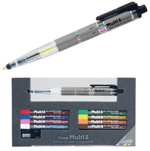 Pentel Pencil Lead Holder and Lead Set, Multi 8 Set (PH802ST) by Pentel