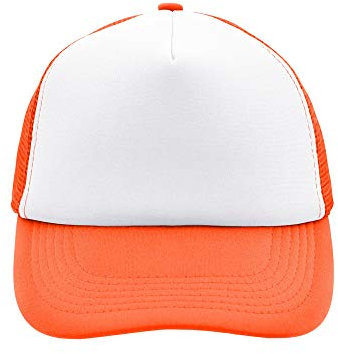 Trucker Mesh Baseball Cap in Polyester in Neon Orange