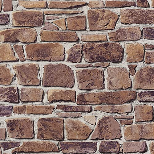 Rasch 402612 Papier peint en relief avec Motif Pierre naturelle Marron classique (Import Allemagne)