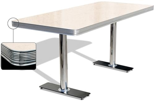 Bel Air Dinertisch Esstisch Tisch Bürotische Kantinentisch Gastrotisch Bistrotisch (Antique White)