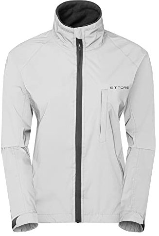 Ettore Damen Radsportjacke wasserdicht atmungsaktiv High-Vis reflektierende Silber - Night Glow - 36 EU, 10 UK