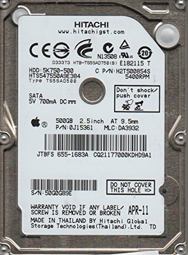 Hitachi Travelstar HTS547550A9E384 500 GB SATA 2,5 Zoll OEM HDD