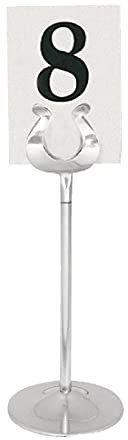 Olympia Tischnummernständer aus Edelstahl, 205 mm/8 Zoll, Edelstahl, Hufeisenclip-Design, Zahlenkarten (GC086) separat erhältlich – Tischnummern für Kneipen, Cafés, Restaurants und Bistros, P343