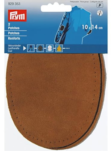 Prym 14 x 10 cm 2-Piece Leatherette Sew-On Patches, Camel