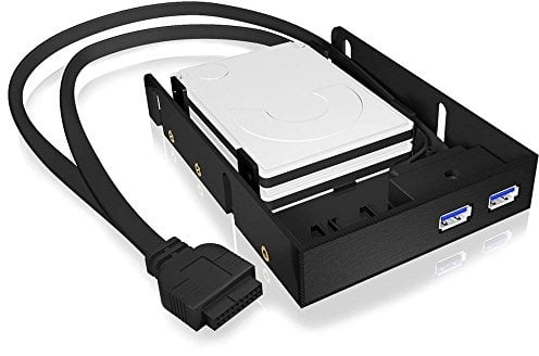 Icy Box IB-AC615 Interner 3,5 (8,9 cm) Einbaurahmen für 2x 2,5 (6,35 cm) HDD/SSD mit 2x USB 3.0 Anschlüssen (schwarz)
