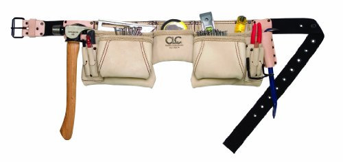 Custom Leathercraft CLC 175274 Heavy Duty Top Grain Leather Construction Work Apron & Hammer Loop, 12 Pocket