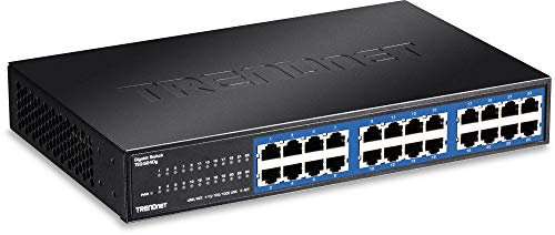 TRENDnet, TEG-S24DG, Switch desktop GREENnet Gigabit non gestito a 24 porte, switch di rete Ethernet, 24 porte RJ-45 Gigabit Ethernet 10-100-1000, nero