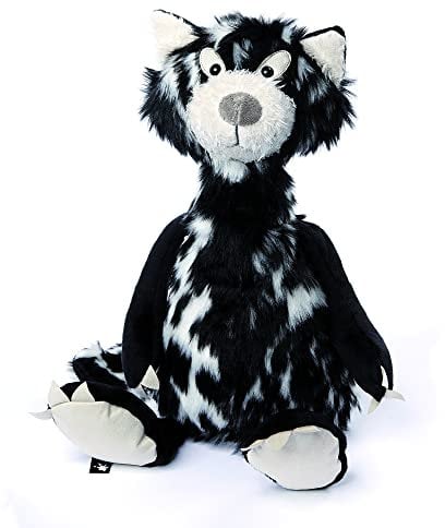 sigikid BEASTS, Kuscheltier für Erwachsene und Kinder, Katze Cat Macchiato, Schwarz/Weiß, 38057