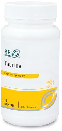 Klaire Labs SFI Health Taurine - 500 Milligrams Crystalline Taurine for Energy & Cardiac Support, Hypoallergenic (100 Capsules)
