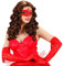 Amakando Rote Maske Venezianische Augenmaske mit Pailletten Venedig Maskerade Teufelin Halloweenmaske Teufel Faschingsmaske Burlesque Glitzermaske