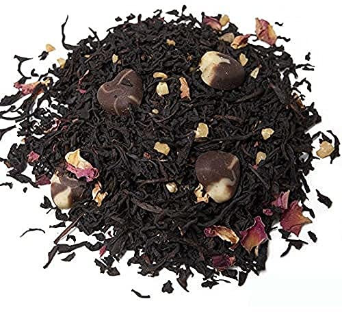 Té Negro Praliné Premium con Chocolate Fresa y Almendras Dulce Contiene Magnesio Calcio Hierro Potasio y es un Antioxidante Natural, 100 gr - Aromas de Té