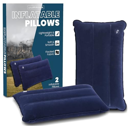 JJOnlineStore - 2 x Aufblasbares Nackenkissen | Nackenkissen Flugzeug Aufblasbar Weich | Inflatable Travel Pillow for Airplane | Reise Kissen/Camping Kissen - Reisekissen Aufblasbar (Blau)