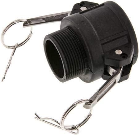 Kamlock-Kupplung (B) R 1-1/2(AG), Polypropylen Werkstoff:Polypropylen* Gewinde:R 1-1/2 PN:6bar