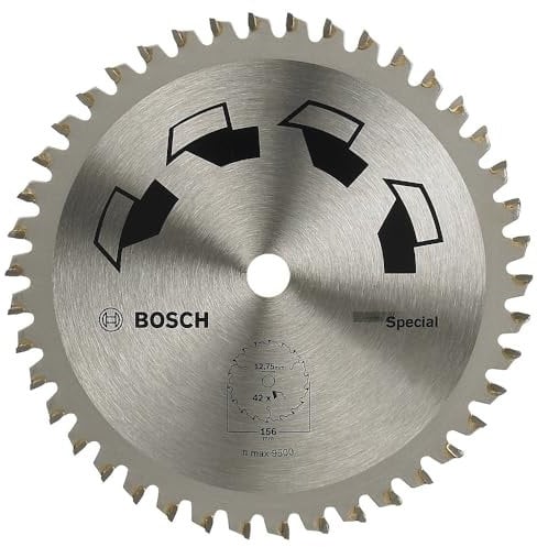 Bosch 1x Kreissägeblatt Special (Sägeblatt für Holz, Nichteisenmetalle, Kunststoffe, Ø 156 x 2.2/1.6 x 12.75 mm, 42 Zähne, FT, Zubehör Kreissäge)