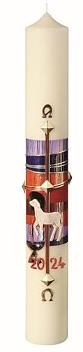 Osterkerzen 60 x 8 cm mit 10% Bienenwachs mit aktueller Jahreszahl