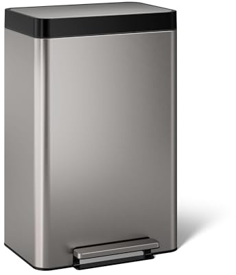 Kohler 20940-ST 13-Gallon Stainless Trash Can, Stainless Steel | Quiet Close