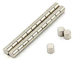 Samarium Cobalt High Temperature Magnet for Motors, Electric Motors, Turbo Machinery and Sensors - 6mm dia x 6mm thick - 0.89kg Pull - Pack of 4