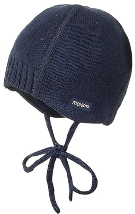 maximo Baby-Mütze, Strick, Band Futter, Basisfarben Made in Germany 39 Dunkelmarine