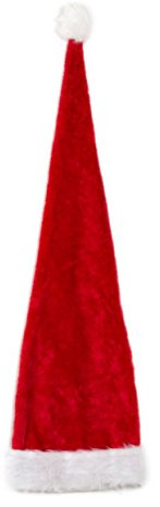 Ciffre Weihnachtsmützen Mütze Nikolausmütze Weihnachtsmütze - Lange Mütze Rot Plüsch