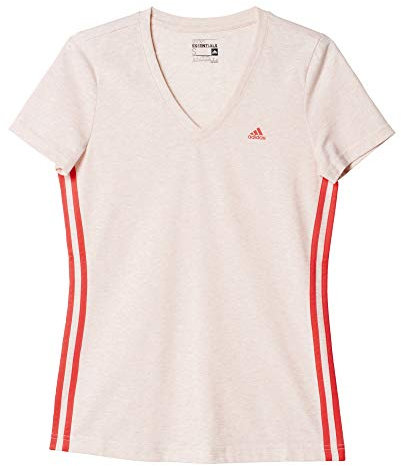Adidas Ess Mid 3S Tee Maglia per Donna, Nero/Rosa (Halpnk/Rojimp), 2XS