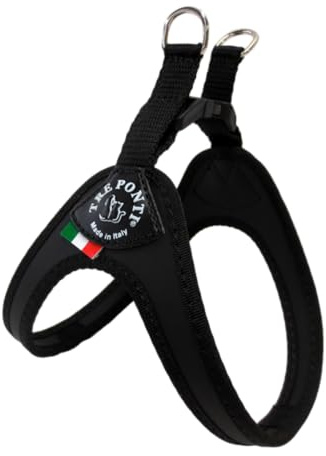 Tre Ponti Geschirr für Hunde, mit Click-Verschluss & schwarzem Rand Schwarz 2