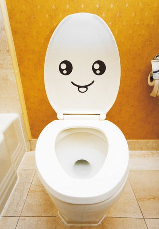 hommay Wandtattoo Smiley Aufkleber für die WC-Tapete Mural Art Aufkleber 20 cm x 14 cm