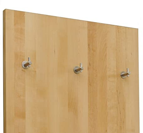 Holzprojekt-Summer Wandgarderobe Flurgarderobe Garderobenpaneel Massivholz Ahorn mit 5 Kleiderhaken