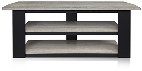 Furinno Parsons Entertainment Center, TV Unit, TV Stand for TV Up to 50 Inch, French Oak/Black