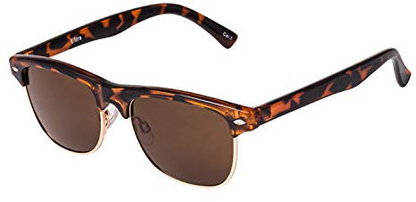 Ultra Children's Sunglasses - Tortoise Round Half Frame With Brown Lenses, UV400 UVA Protection, Retro Classic Style for Boys and Girls