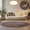 HomebyHome Teppich Rund Hochflor 80 cm Rund - Shaggy Runder Teppich Wohnzimmer Taupe Extra Weich und Flauschig - Waschbarer Langflor Teppiche für Schlafzimmer, Küche, Flur - Carpet, Halı, Kilim