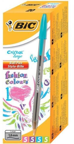 BIC 895793 stylo bille rose, bleu, violet, vert - Lot de 20