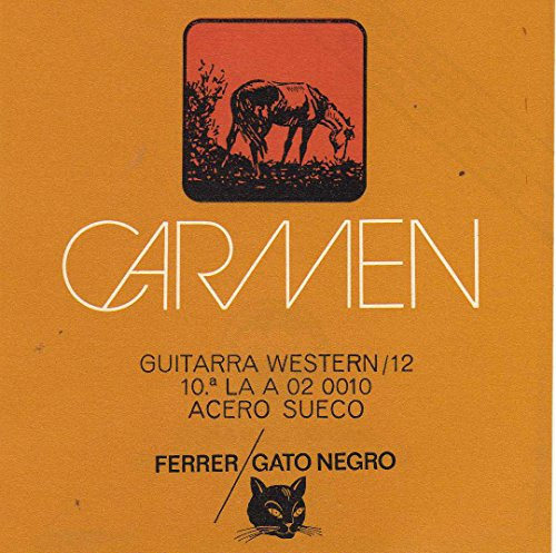Juego de cuerdas para guitarra acústica 12 cuerdas Gato Negro Carmen. Fabricado artesanalmente en España desde 1868.