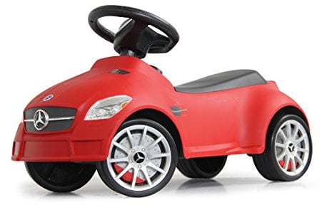 Jamara 460205 - Rutscher Mercedes SLK55AMG rot – Kippschutz, Flüsterreifen, echte Scheinwerferattrappen, Hupe, dem Original nachempfundenen Kühlergrill, offiziell lizenziert, wertige Verarbeitung