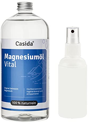 Magnesiumöl Vital 1000ml / 1 Liter mit extra Sprühflasche - Original Zechstein Magnesium Öl aus der Apotheke - Ideal zum Nachfüllen von Magnesiumspray